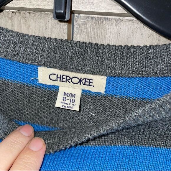 Cherokee Striped Sweater Blue Grey - Picture 2 of 3